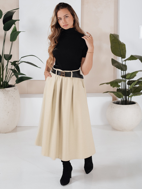 Spódnica midi damska jasnobeżowa Dstreet CY0477