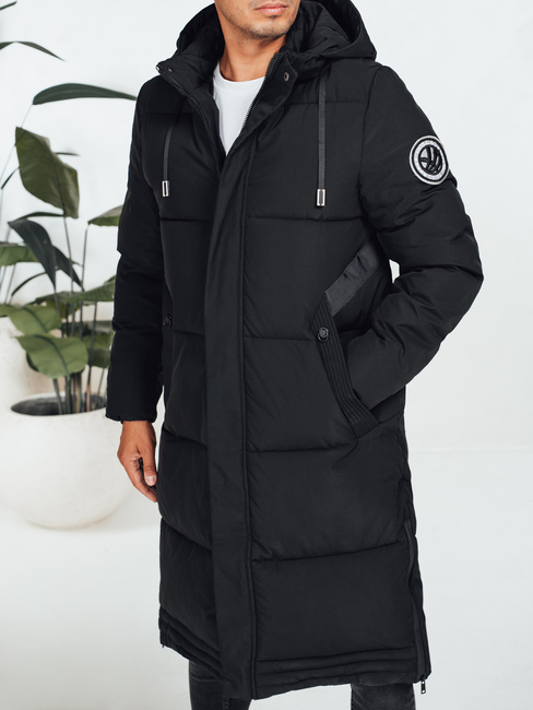 Kurtka męska zimowa z kapturem czarna TX5068