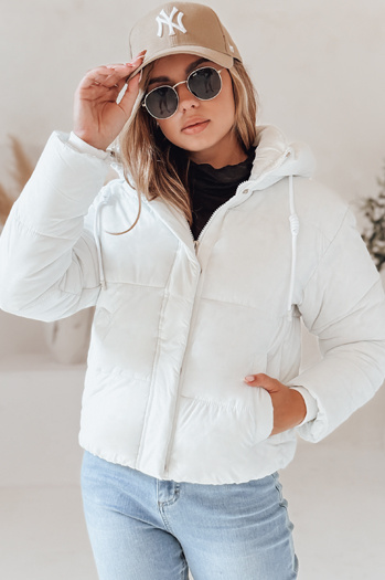 Kurtka zimowa damska SNOWLIKE pikowana z kapturem biała Dstreet TY4932