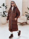 Kurtka damska zimowa długa pikowana COZYSEASON brązowa Dstreet TY4954