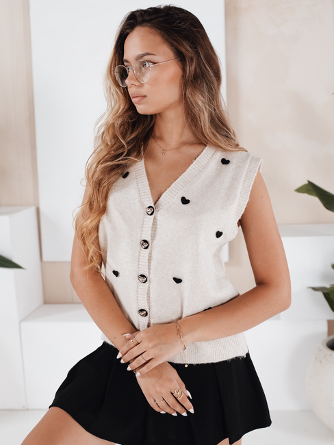 Sweter damski bez rękawów biały Dstreet MY2520