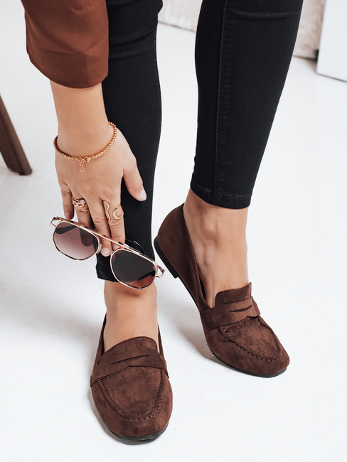 Mokasynyy damskie zamszowe brązowe Dstreet ZY1175