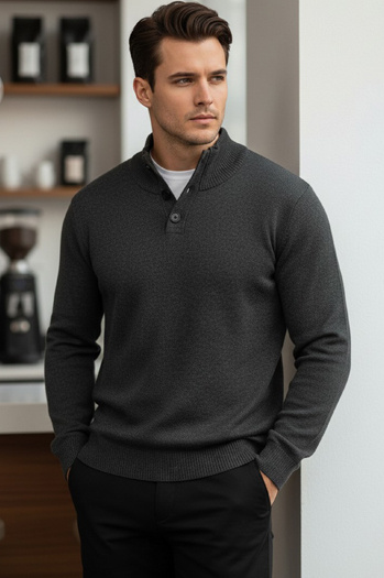 Sweter męski ze stójką grafitowy Dstreet WX2355