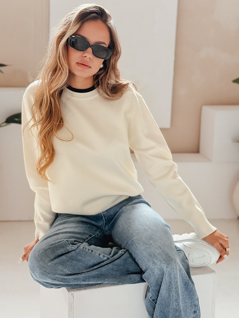 Damski sweter basic DARMILA ecru Dstreet MY2506