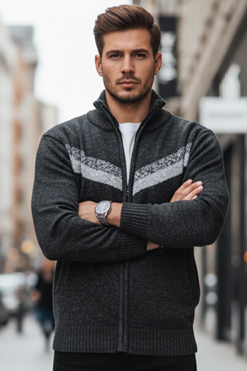 Sweter męski rozpinany ciemnoszary Dstreet WX2260z