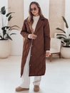 Płaszcz damski pikowany długi TRENDIFY brązowy Dstreet TY4939