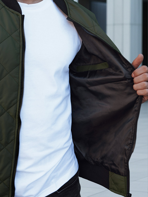 Kurtka męska pikowana bomber jacket zielona TX2216