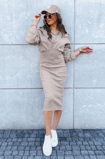 Komplet dresowy damski MISTI beżowy Dstreet AY0924