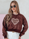 Bluza damska oversize tie-dye z sercem DESSER bordowa Dstreet BY1463