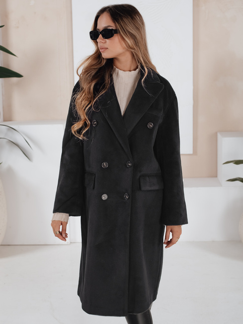 Płaszcz zimowy damski długi oversize czarny Dstreet NY0765