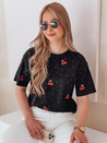 T-shirt damski w wiśnie FRUTTIKA czarny Dstreet RY2891_1