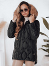 Kurtka zimowa damska LUMORE pikowana z kapturem czarna Dstreet TY5015