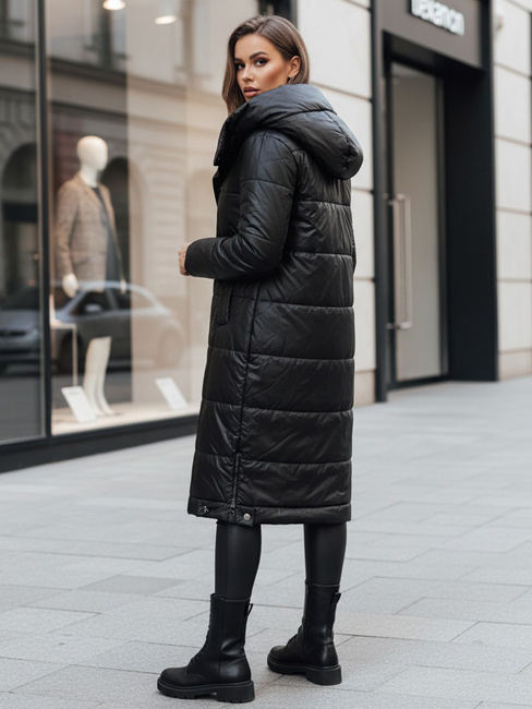 Kurtka damska przejściowa ORVITA pikowana z kapturem czarna Dstreet TY5024z