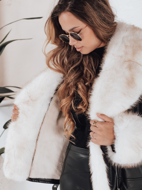 Kurtka damska ramoneska z futerkiem czarna Dstreet TY5122