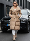 Kurtka pikowana damska płaszcz FAVI kamelowa Dstreet TY3091
