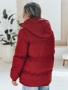 Kurtka damska MISSFROST pikowana z kapturem bordowa Dstreet TY4960