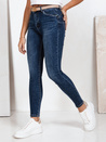 Jeansy damskie skinny z wysokim stanem niebieskie Dstreet UY2793