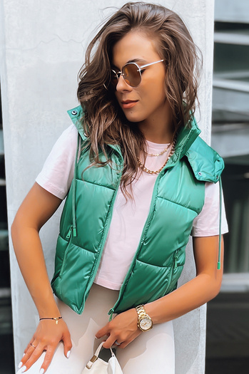 Kamizelka damska pikowana OSHE zielona Dstreet TY3702