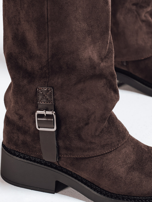 Kozaki damskie zamszowe brązowe Dstreet ZY1184