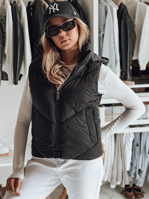 Kamizelka damska pikowana LIKEHUGS czarna Dstreet TY4978