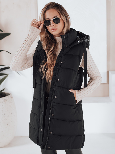 Kamizelka damska pikowana TOLIS czarna Dstreet TY3297