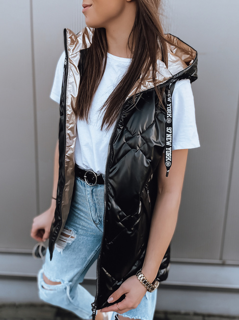 Kamizelka pikowana damska PAVON czarna Dstreet TY2592