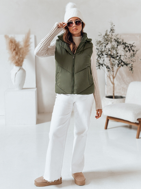 Kamizelka damska pikowana LIKEHUGS zielona Dstreet TY4977