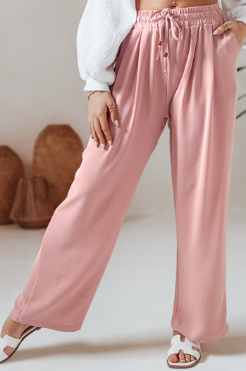 Spodnie damskie casualowe wide leg LOVETRIP różowe Dstreet UY2638