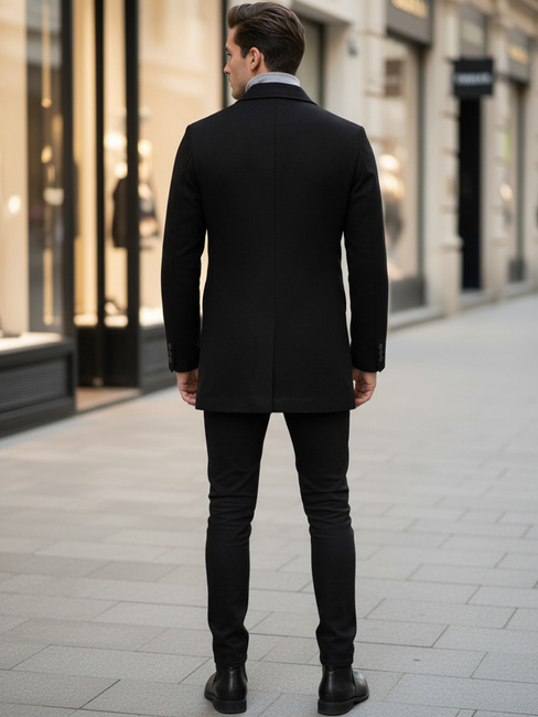 Płaszcz męski czarny Dstreet CX0434