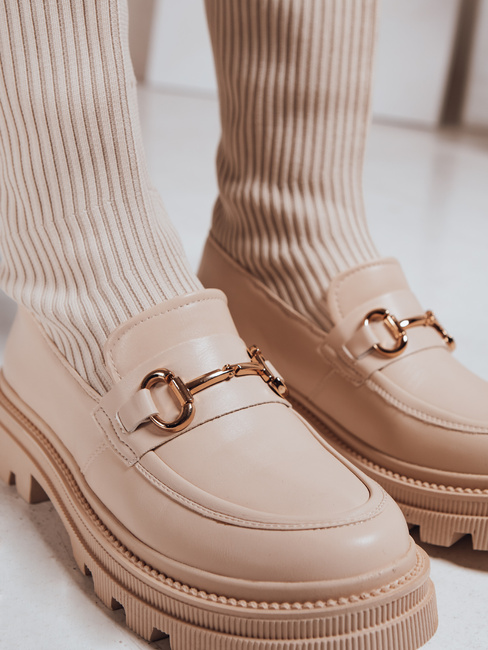 Kozaki damskie skarpetowe beżowe Dstreet ZY1323