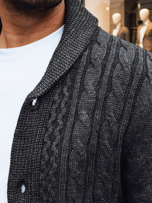 Sweter męski rozpinany ciemnoszary Dstreet WX1891