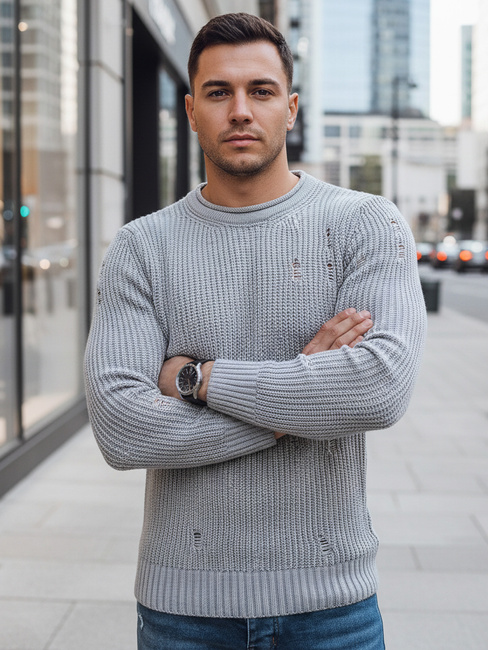 Sweter męski jasnoszary Dstreet WX1989