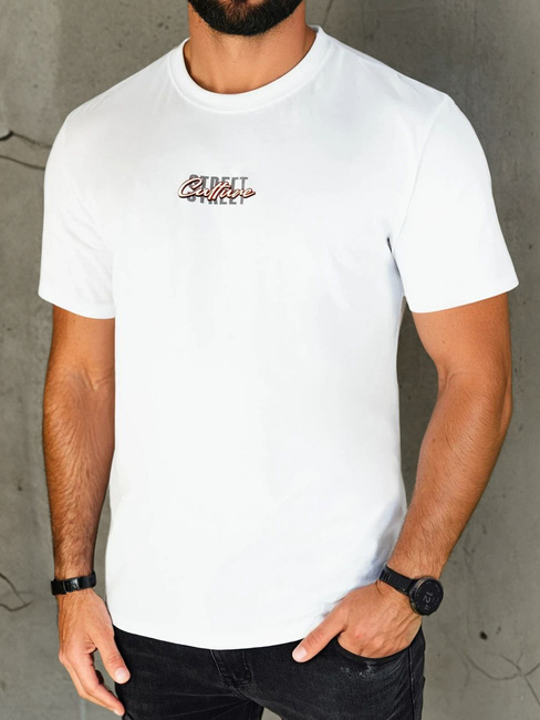 Koszulka męska z nadrukiem biała Dstreet RX5421