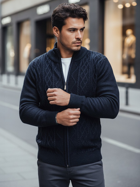 Sweter męski rozpinany granatowy Dstreet WX2250z