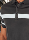 Koszulka męska polo z paskami ciemnoszara Dstreet PX0630