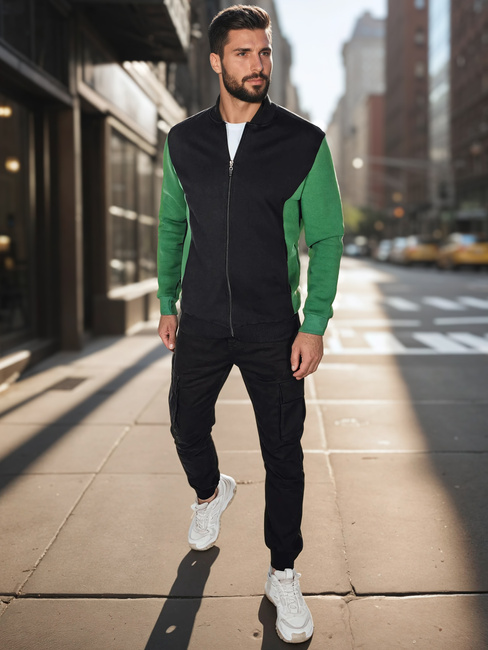 Bluza męska rozpinana za stójką czarna Dstreet BX5908