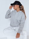 Bluza damska BASIC z kapturem szara BY0155
