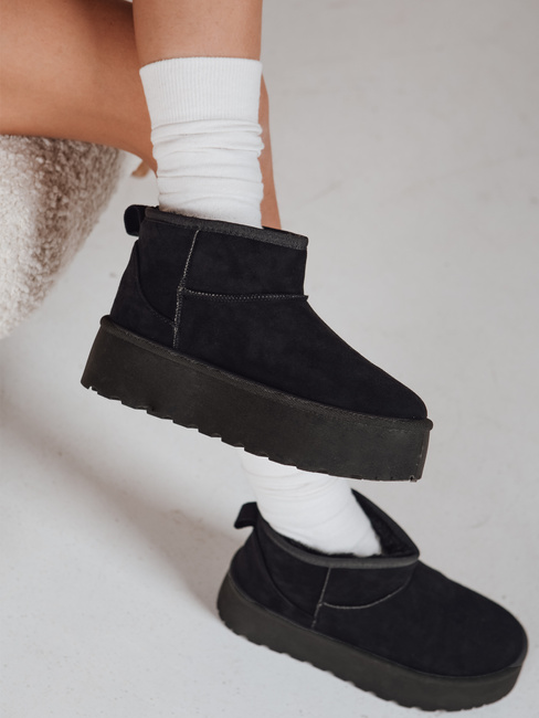 Śniegowce damskie zamszowe czarne Dstreet ZY1283