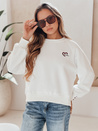Bluza damska oversize z haftem serc MONLOVE biała Dstreet BY1507