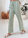 Spodnie damskie materiałowe wide leg LINESSA zielone Dstreet UY2644