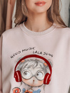 Bluza damska oversize z nadrukiem LALA VIBE różowa Dstreet BY1505