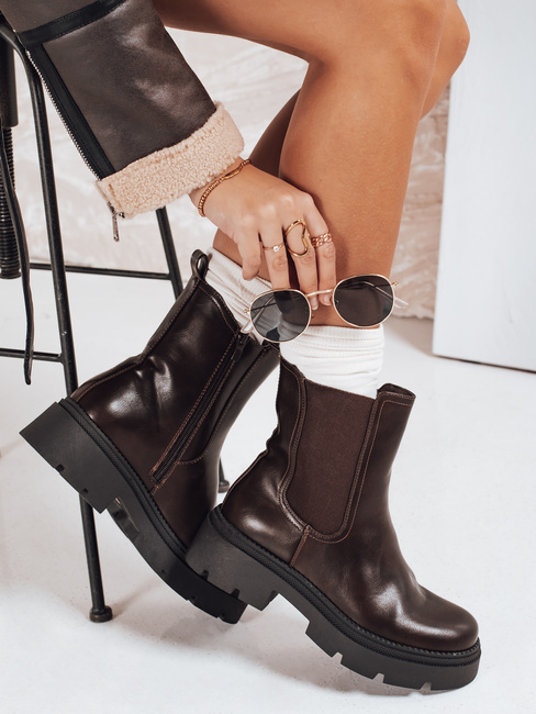 Botki damskie brązowe Dstreet ZY1208