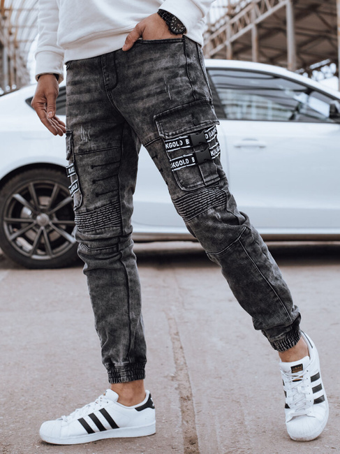 Spodnie męskie bojówki szare Dstreet UX4239