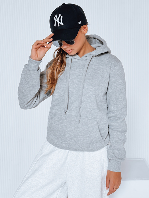 Bluza damska BASIC z kapturem szara BY0155