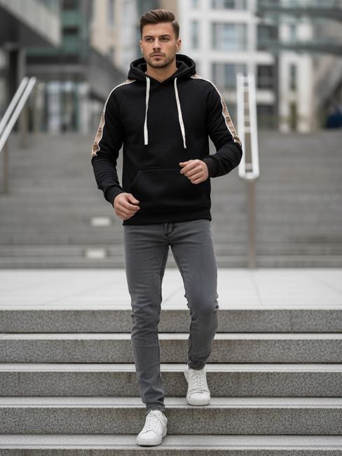 Bluza męska z kapturem czarna Dstreet BX5941