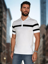 Koszulka męska polo z paskami biała Dstreet PX0628
