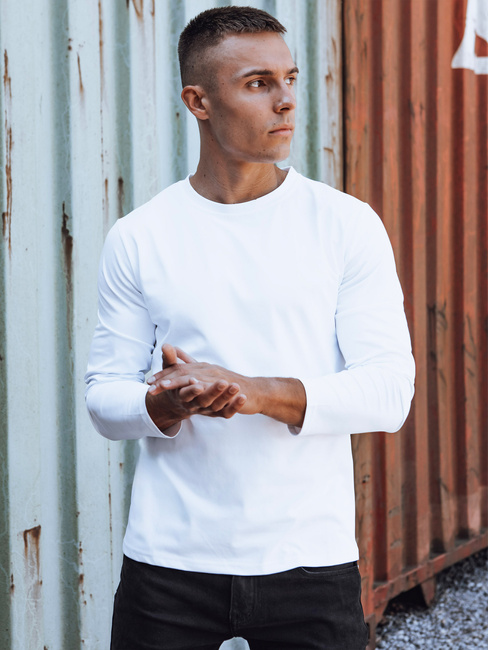 Longsleeve męski biały Dstreet LX0579