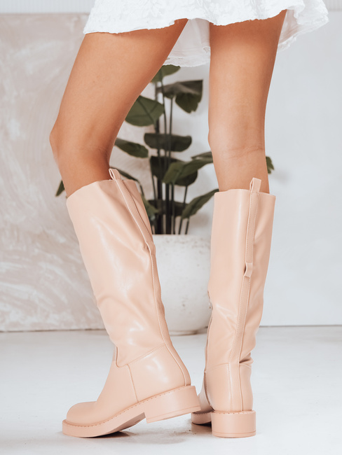 Kozaki damskie beżowe Dstreet ZY1271