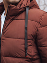 Kurtka męska zimowa pikowana z kapturem ceglasta Dstreet TX5062