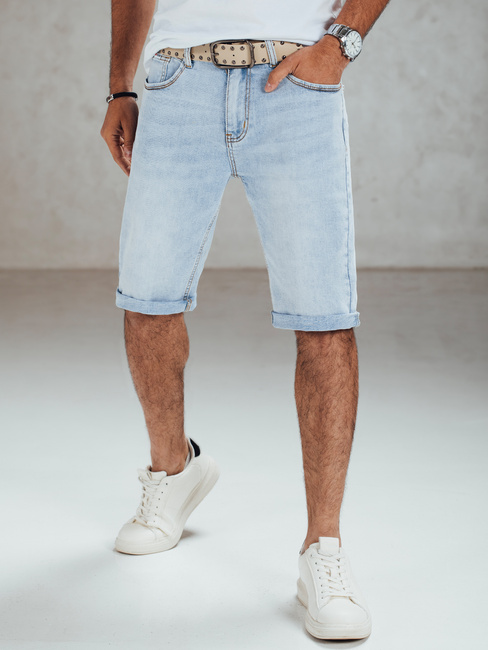 Spodenki męskie jeansowe niebieskie z paskiem Dstreet SX2559